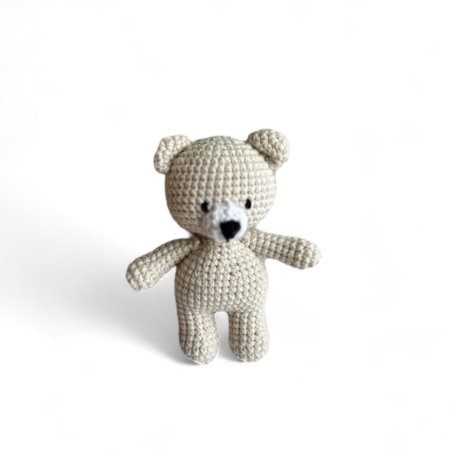 Organic Cotton Handmade Crotchet Bear Rattle, Toy, teether and Pacifier Holder