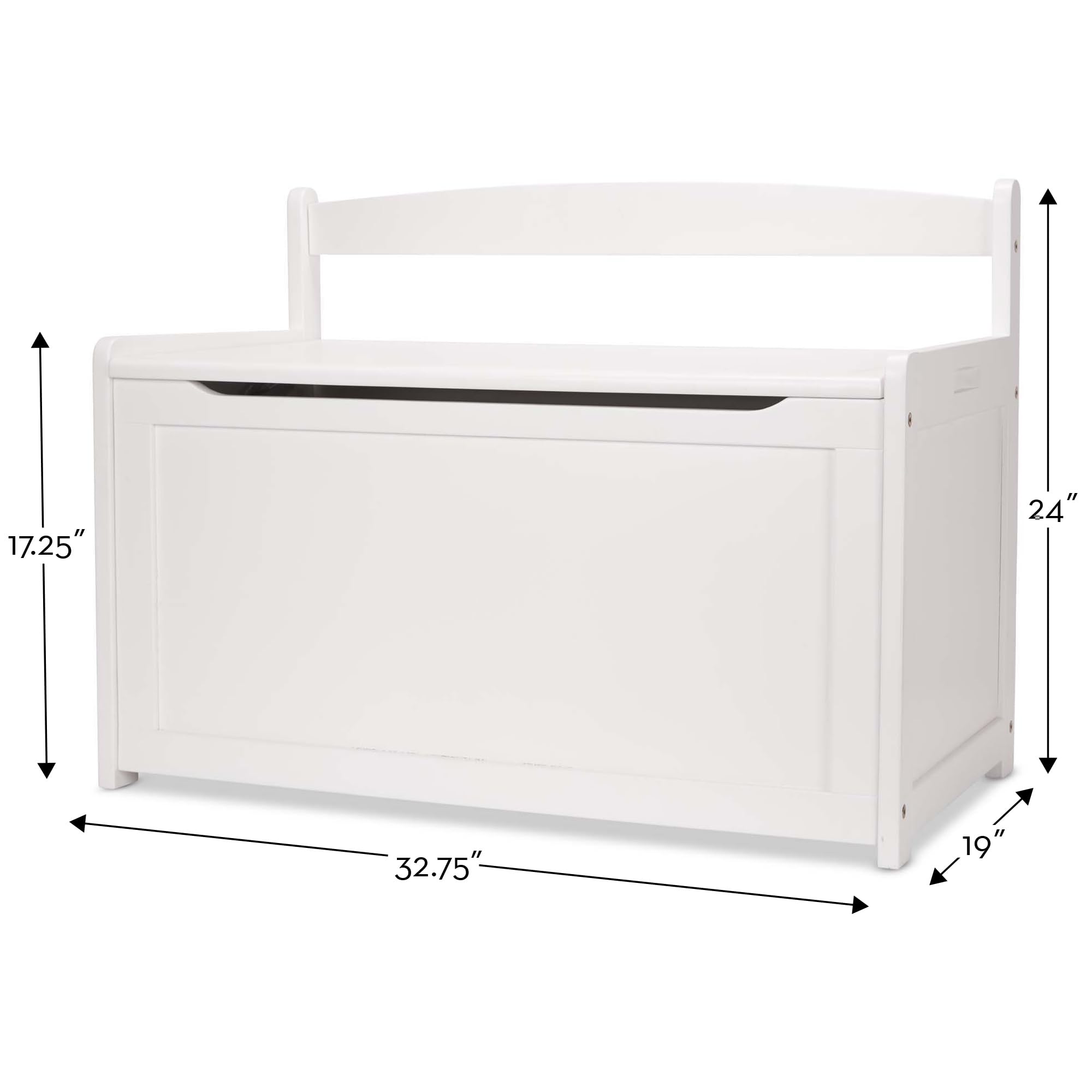 Wooden Toy Storage Chest with Safety-Hinged Lid
