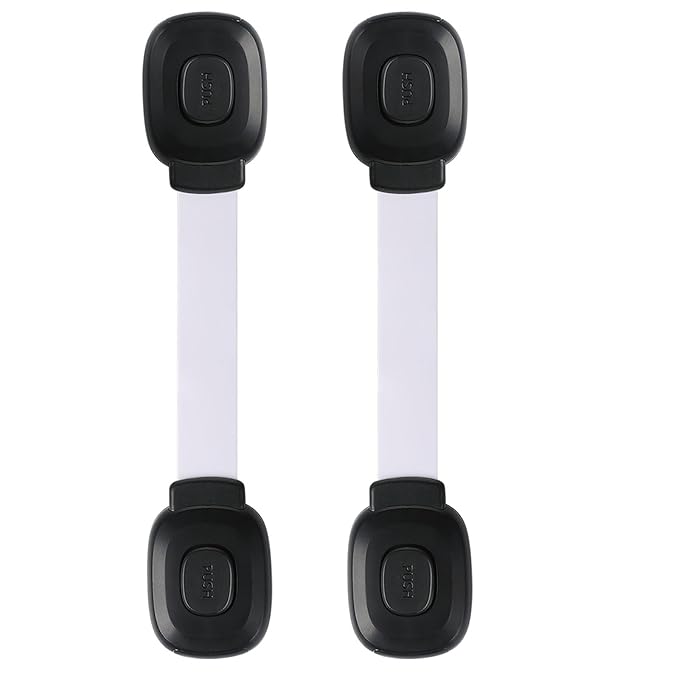 Baby Cabinet Locks, Child Safety Cabinet Proofing -Child Safety Strap Locks Adhesive