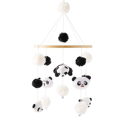 Wooden Wind Chime Bed Bell Crib Mobile, Neutral Pink Bee Baby Ceiling Mobile