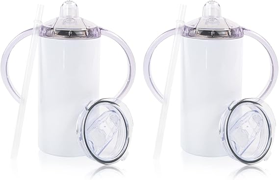 24 Pack Sublimation Blanks Sippy Cup Baby Bottle with Handles