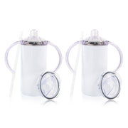 2 Pack Sublimation Blank Sippy Cup Tumblers with Handles Straight