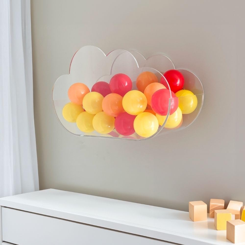 100% Acrylic Cloud Display Pocket, Clear, Wall-Mountable · Organization