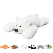 20" | 3.3 Pound Polar Bear Weighted Stuffed Animals, Large White Bear Plush Toy Pillow