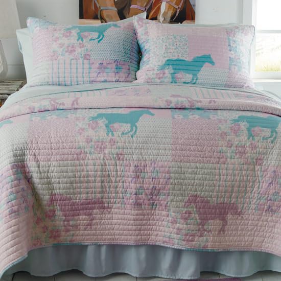 Cowgirl Princess Pony Patchwork Bedding Set Queen