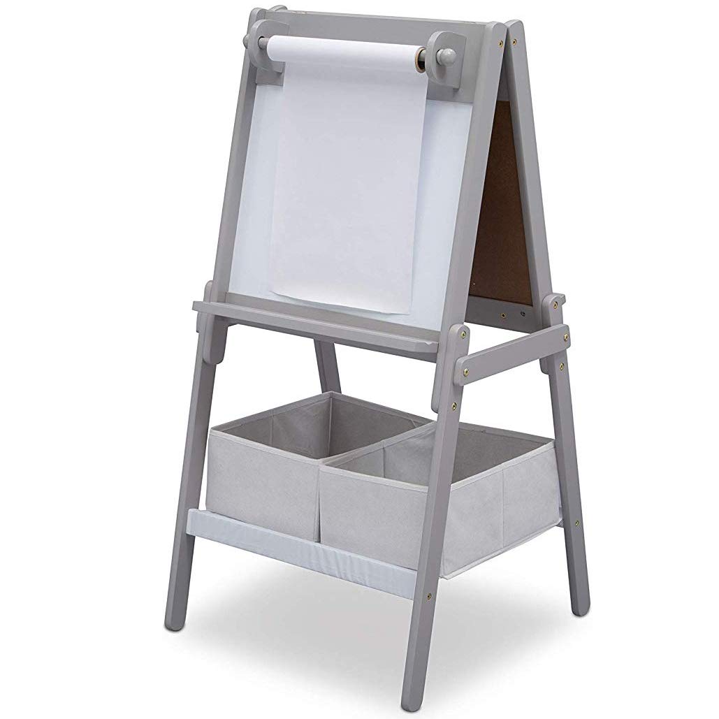 Double-Sided Kids Art Easel with Storage