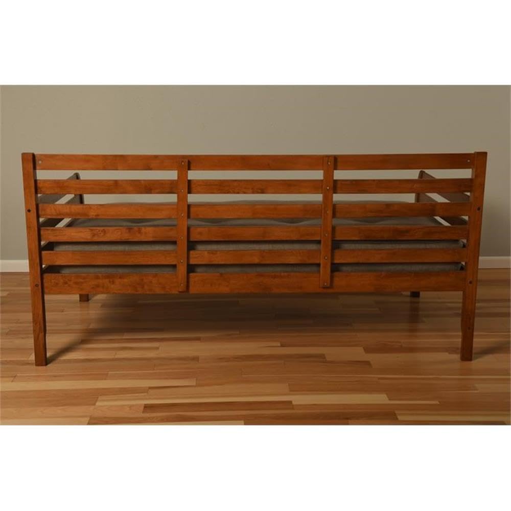 Traditional Wood Twin Daybed with Trundle in Brown-Mattress