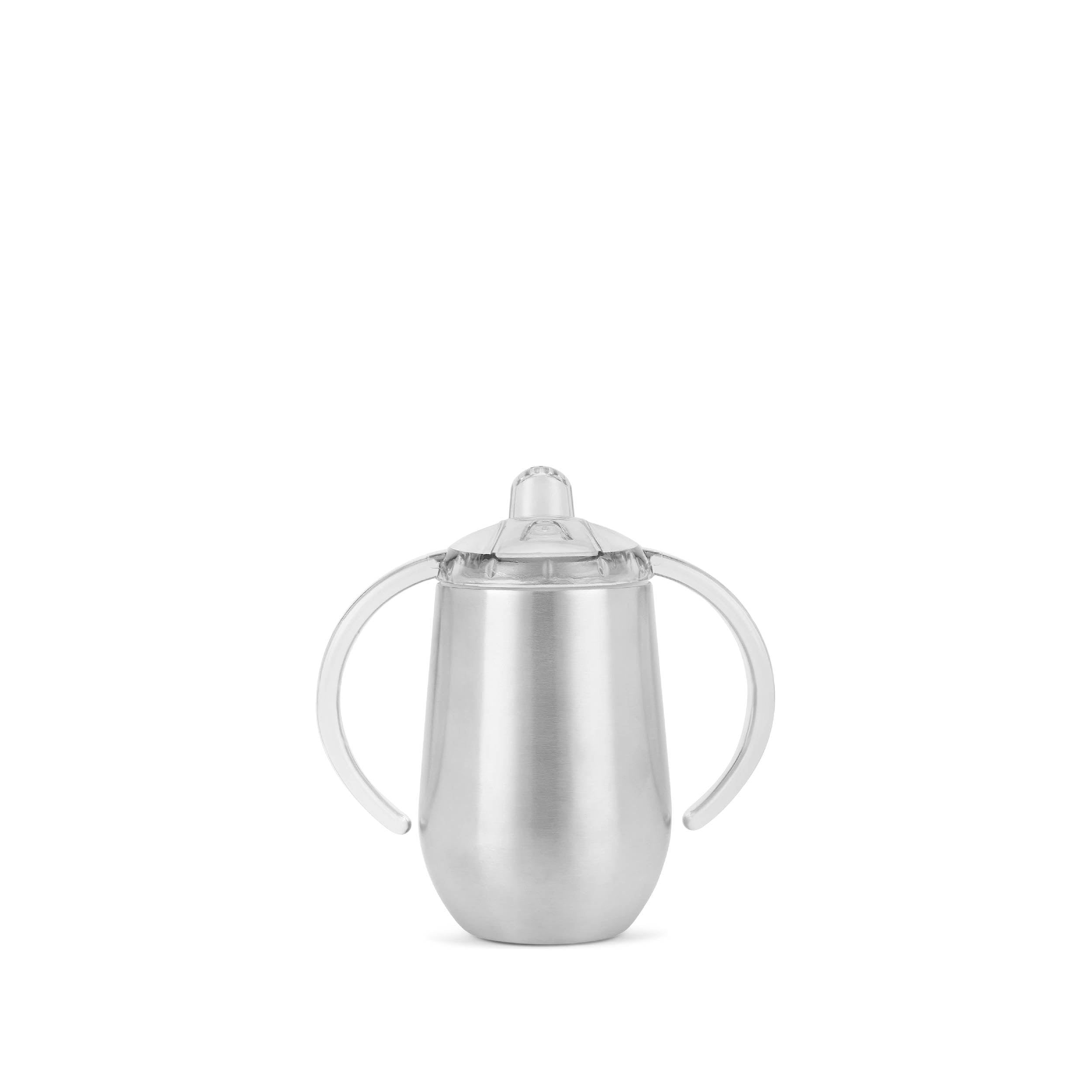 Stainless Steel Sippy Cup Pack of 25 with Clear & Hard Plastic