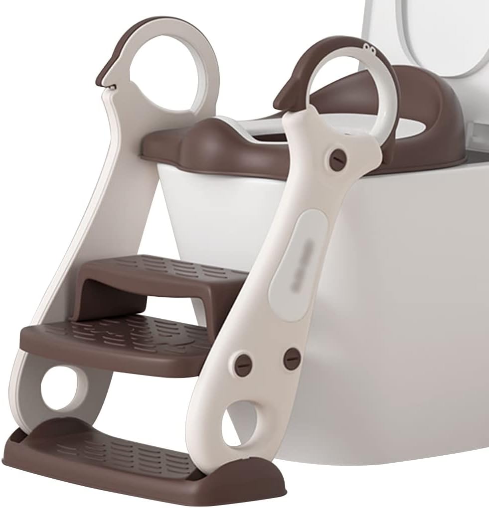 Ladder Steps Cute Penguin Potty Training Seat with Armrests