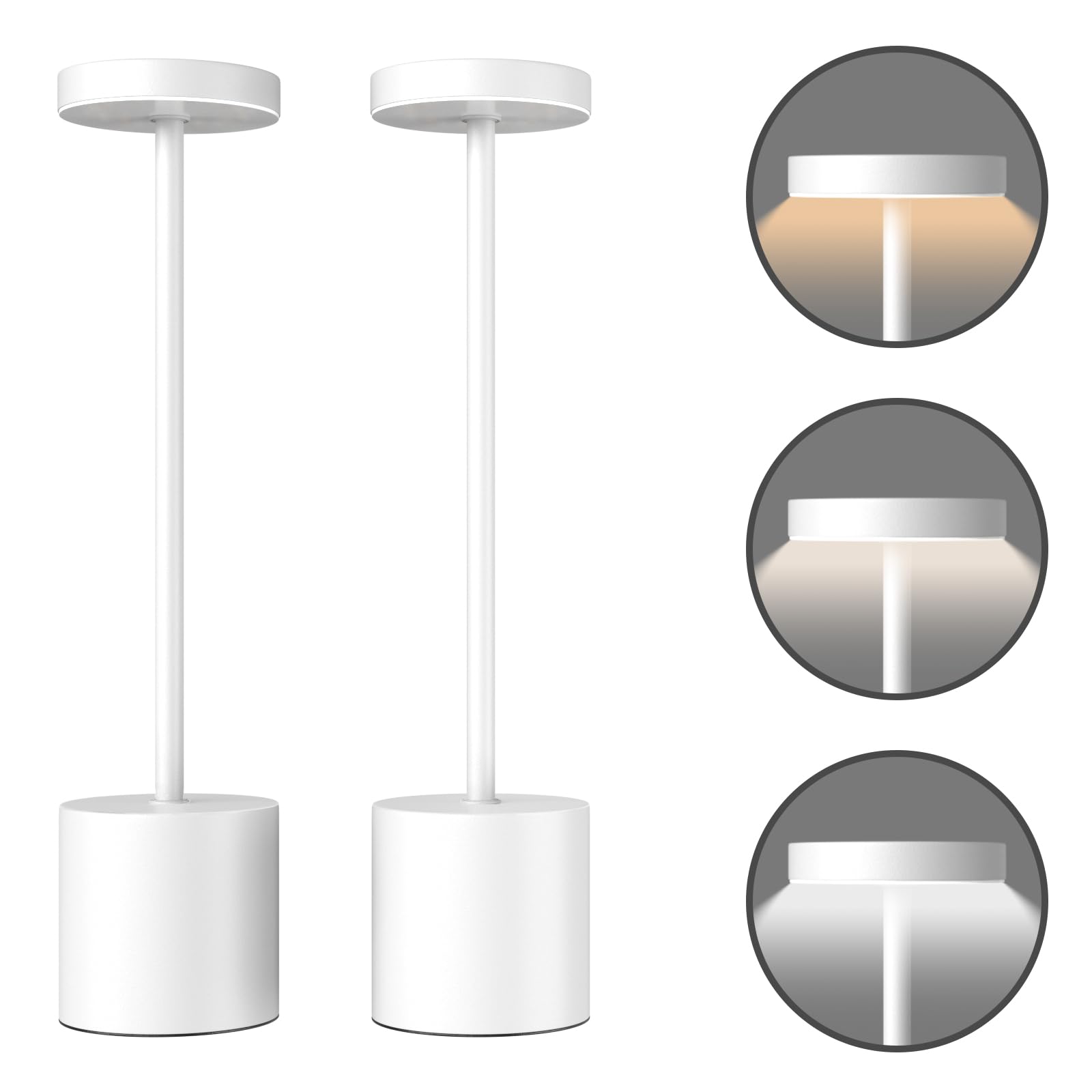 Cordless Table Lamps Set of 2, Portable Outdoor Desk Lamp