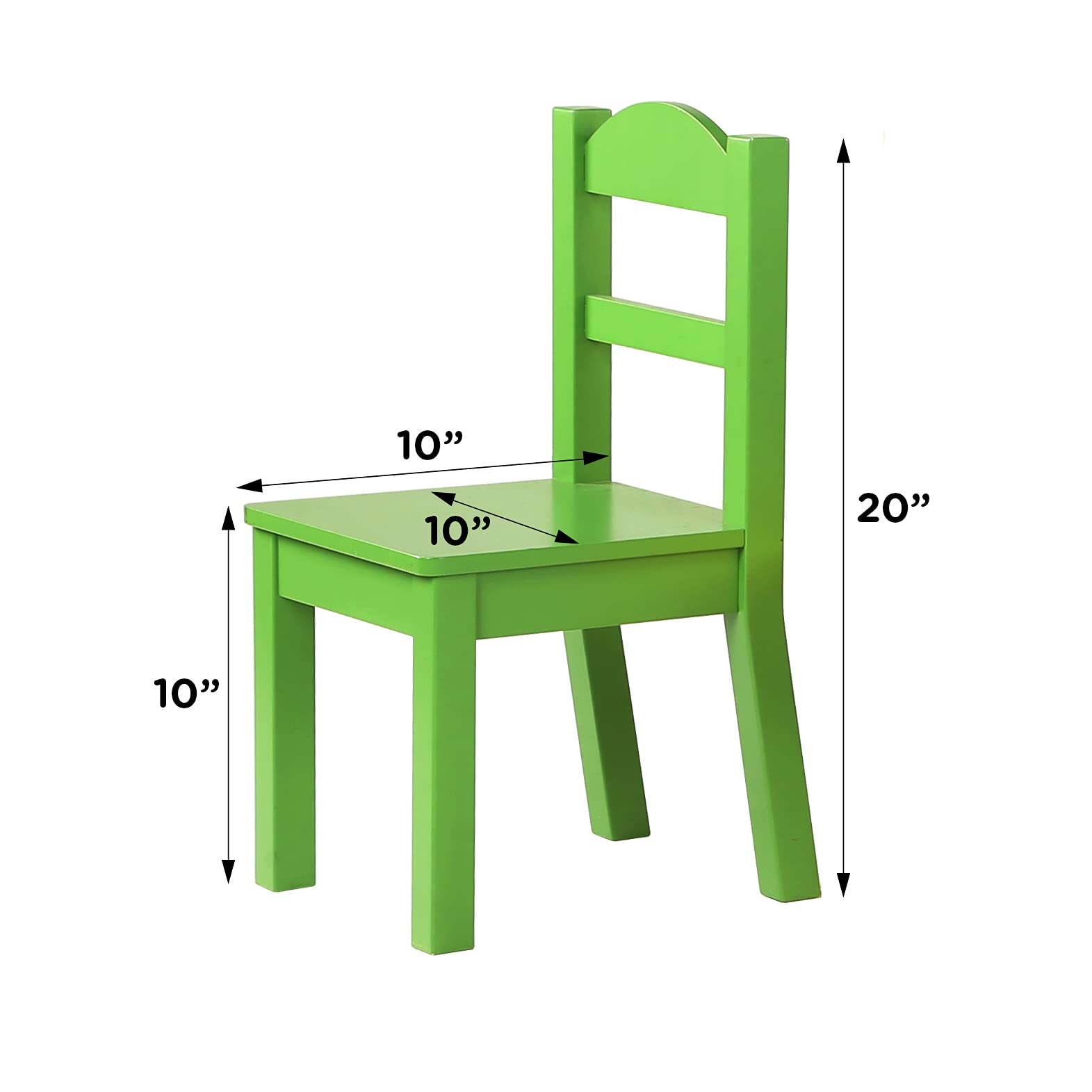 Kids Wooden Table and 4 Chairs Set - White Pastel Colors