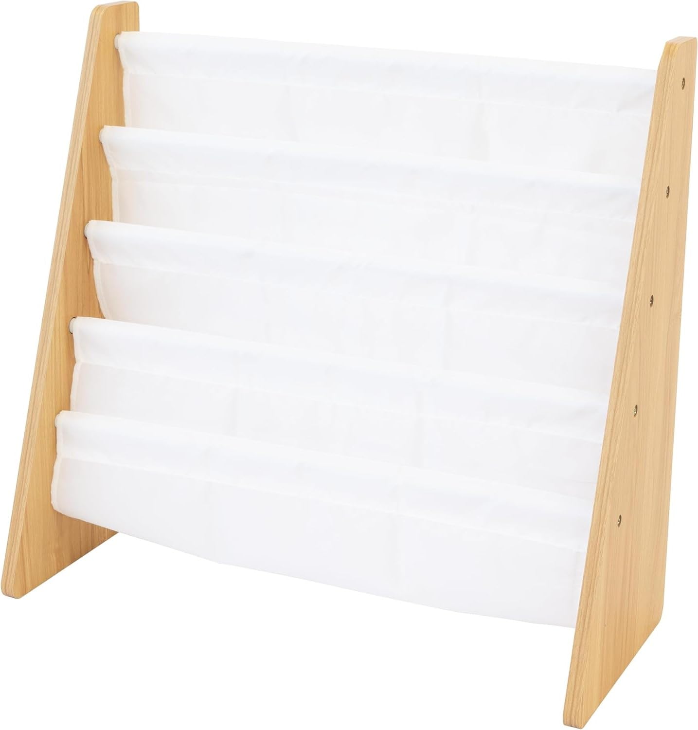 4-Tier Kids Bookshelf with Storage Pockets