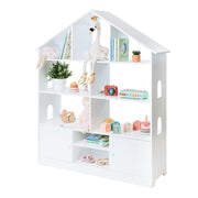 Kids Bookshelf - 4-Tier White Wooden Bookshelves for Kids