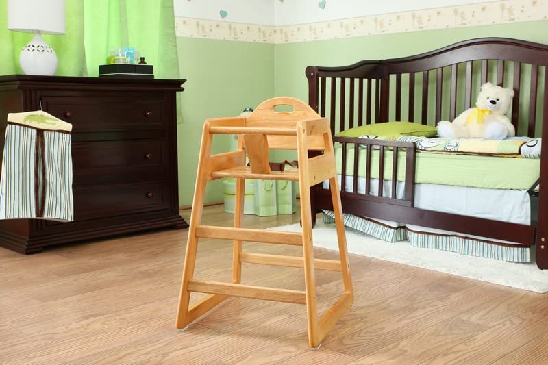 Wooden High Chair for Baby & Toddler – Restaurant-Style Stackable HighChair
