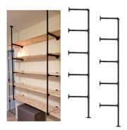 Wall Mount Iron Pipe Shelf Shelves Shelving Bracket Black