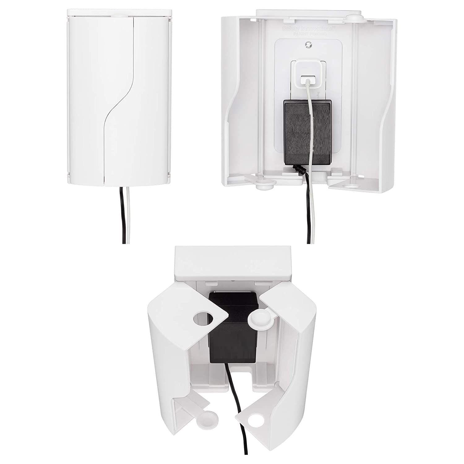 Twin Door Baby Safety Outlet Cover Box for Babyproofing Outlets