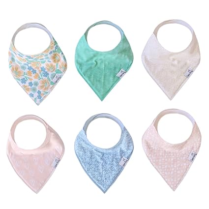 6 Pack Soft Cotton Baby Bibs for Drooling and Teething