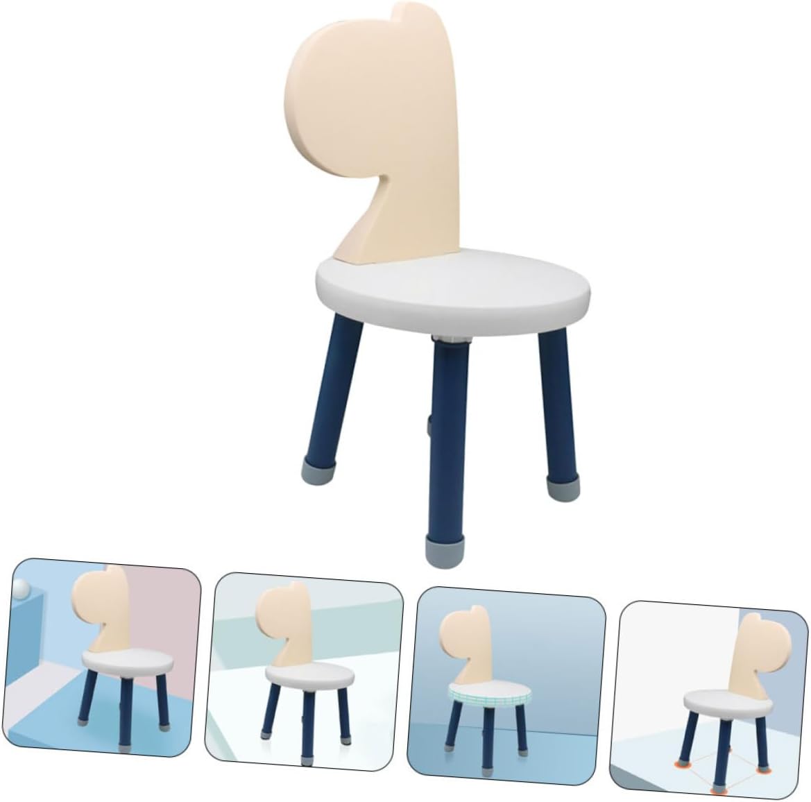Plastic Children's Chair with Backrest Stable and Anti-Fall Design for Toddlers