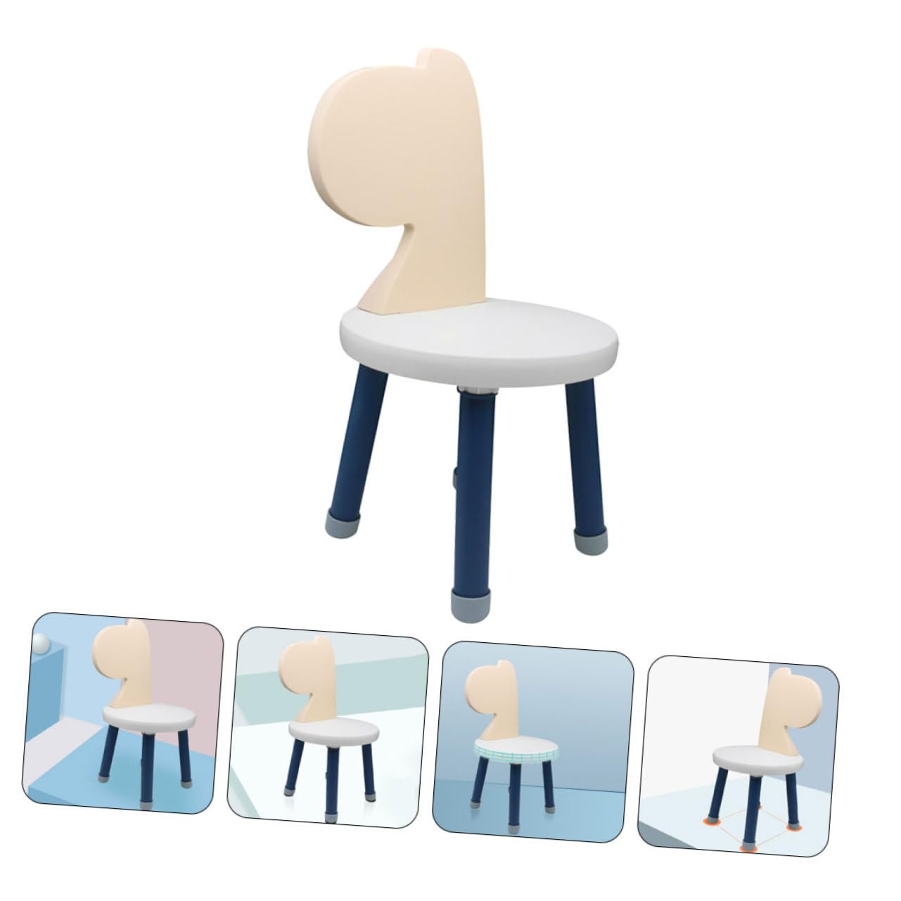 Plastic Children's Chair with Backrest Stable and Anti-Fall Design for Toddlers