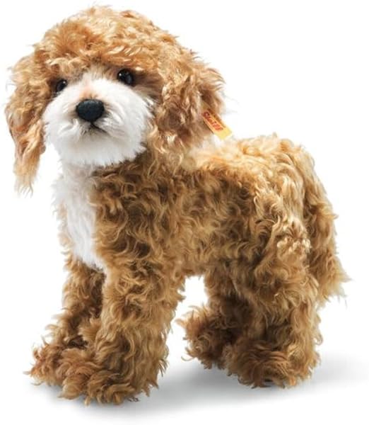 Ricky 11" Cockapoo Mohair Plush, Premium Stuffed Animal, Russet, Red-Brown