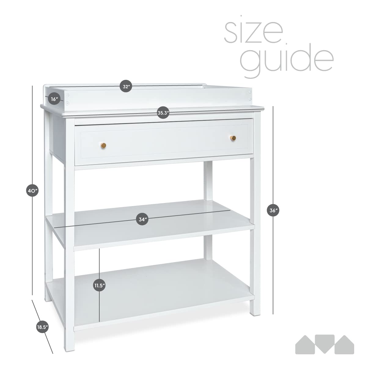 Nursery Dresser with Changing Table