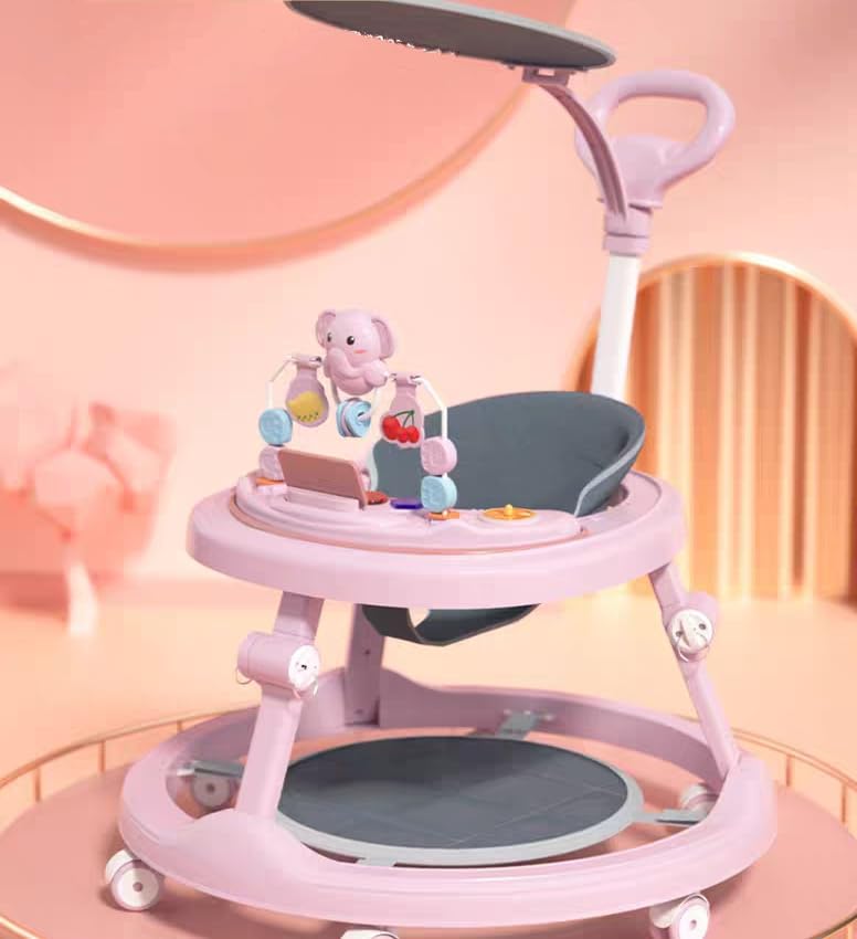 4-in-1 Folding Baby Walker with Music Toys