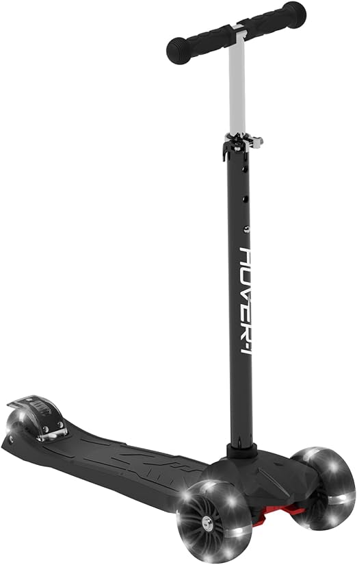 Solaris Kick Scooter with Multicolor Wheel Lights, 4.5” Front Wheels, Rear Foot Brake