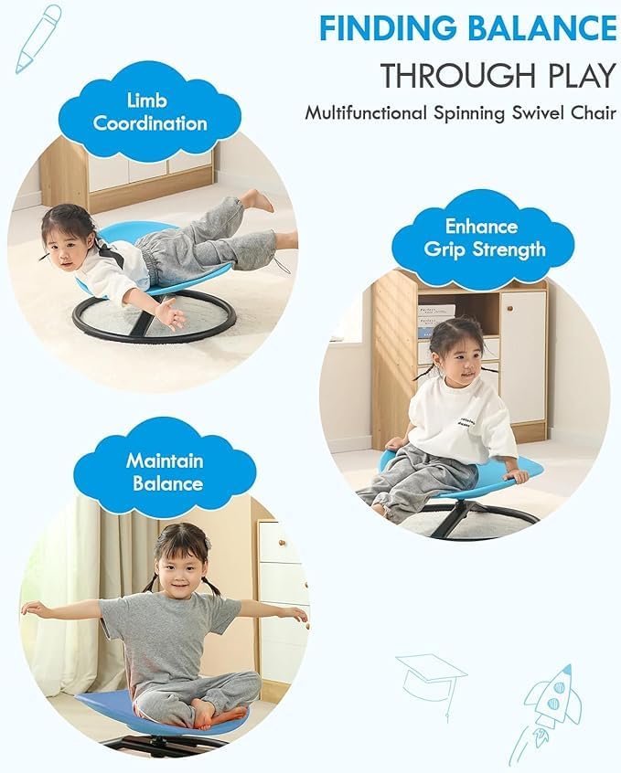 Giggle & Play | Kid’s Sensory Spinning Chair For Fun Learning & Motor Development