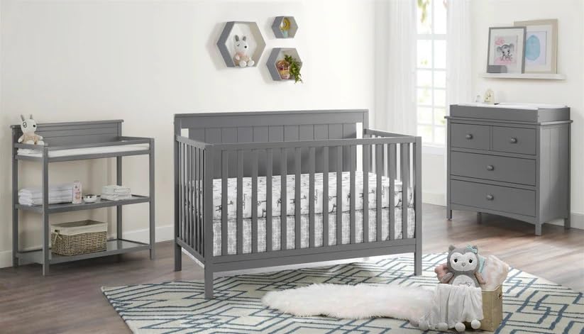 Lazio 4-in-1 Convertible Crib, Dove Gray, GreenGuard