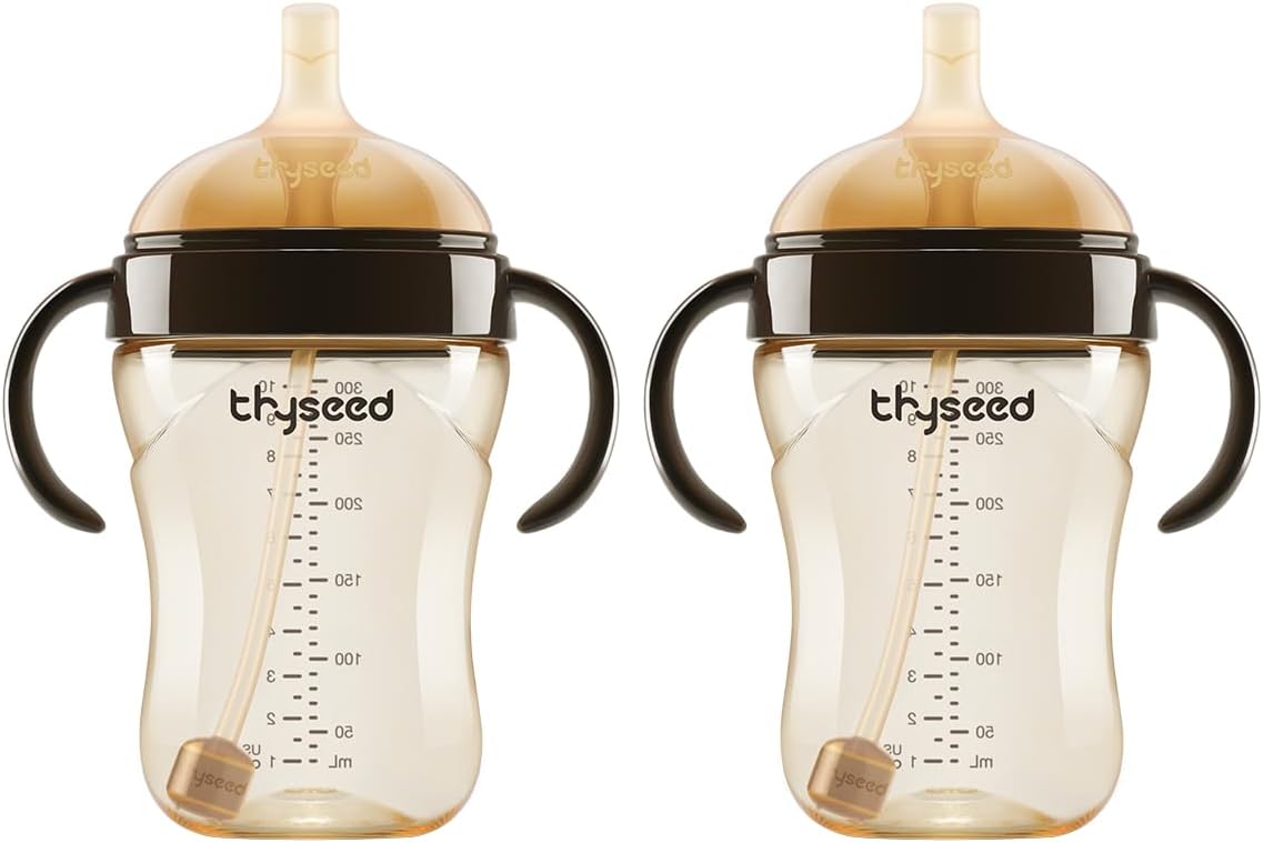 Weighted Straw Cup with Handles Toddlers Transition Bottles to Sippy