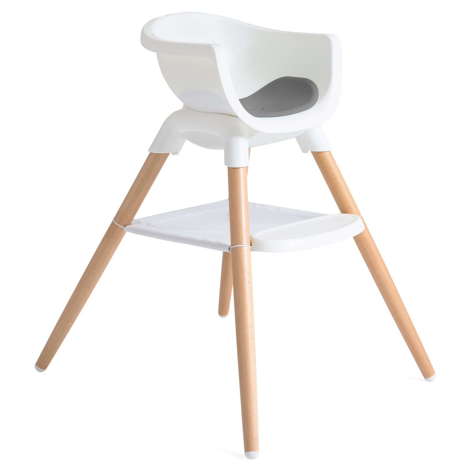 Multi-Mode Wooden High Chair with European Beech Wood and Convertible Design