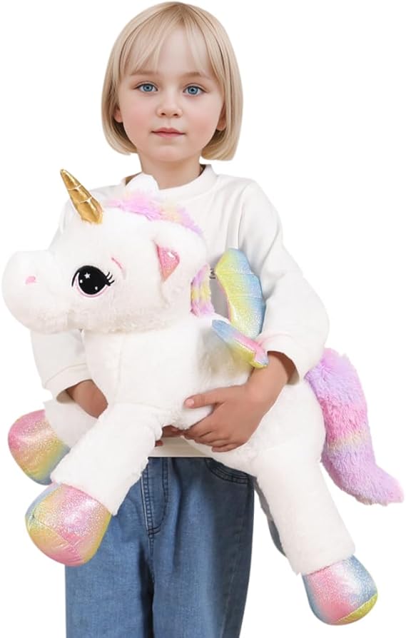 44 Inch Giant Unicorn Stuffed Animal Pillow, Cute Soft Big Unicorn