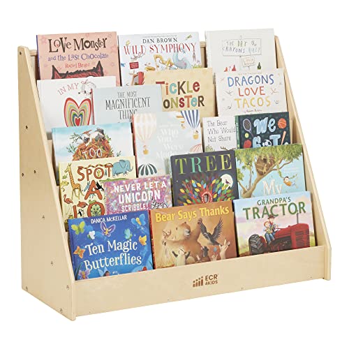 Single-Sided Book Display Classroom Bookshelf Natural Wood