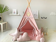 Kids Teepee Tent with Pom Pom Decoration