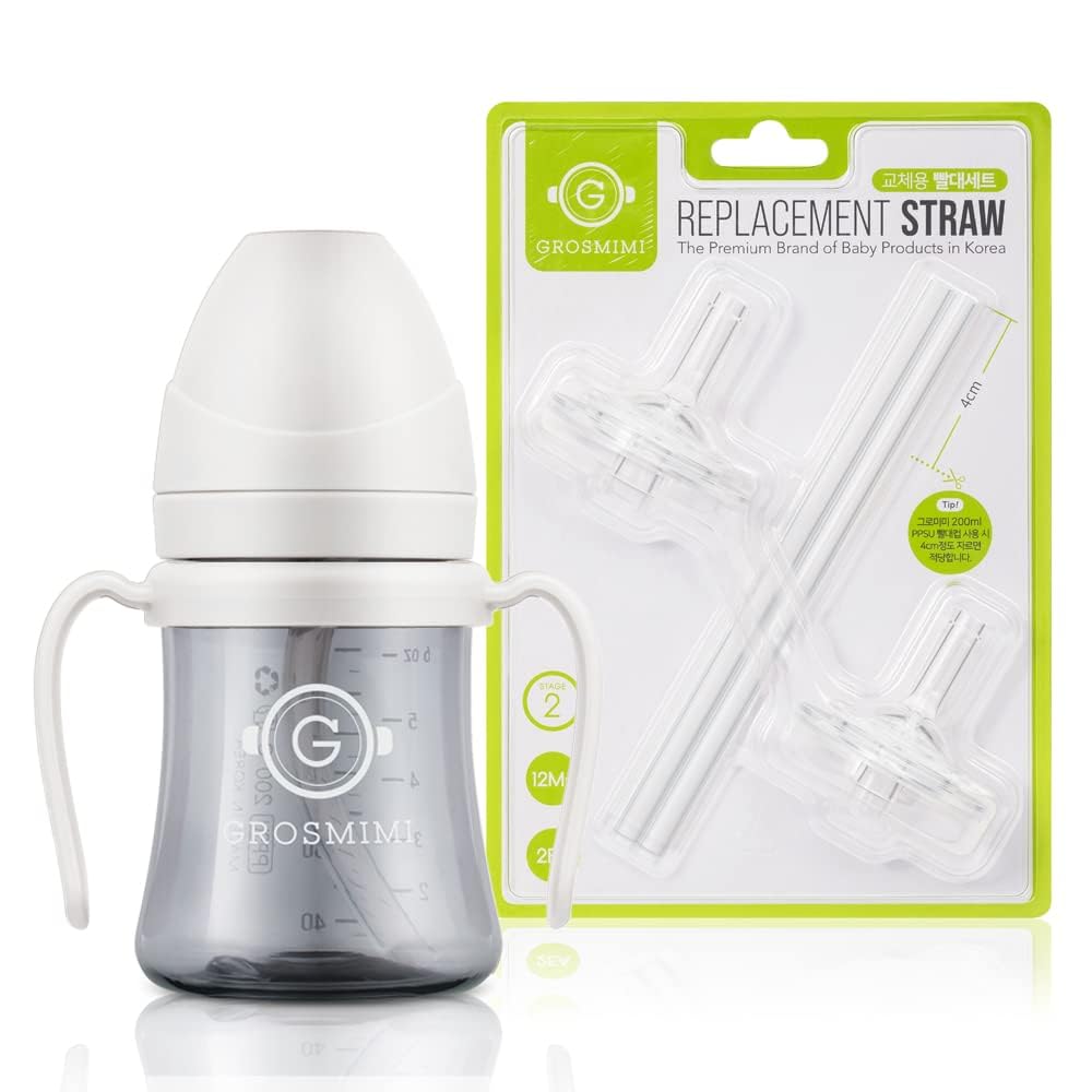 PPSU Spill Proof Magic Sippy Cup 6 oz (White) + Replacements (Straw kit 2-counts
