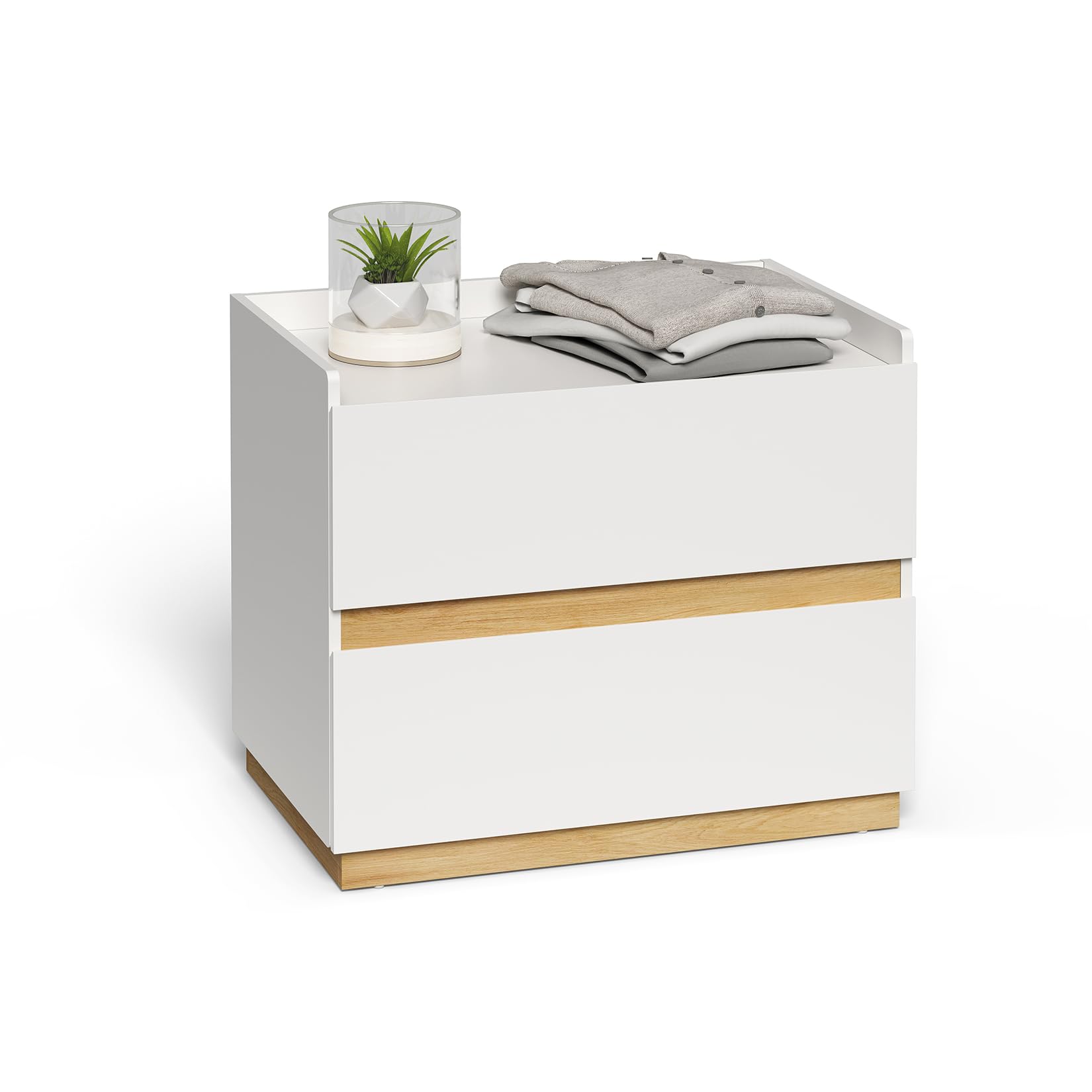 Large Modern Nightstand White Bedside Table
