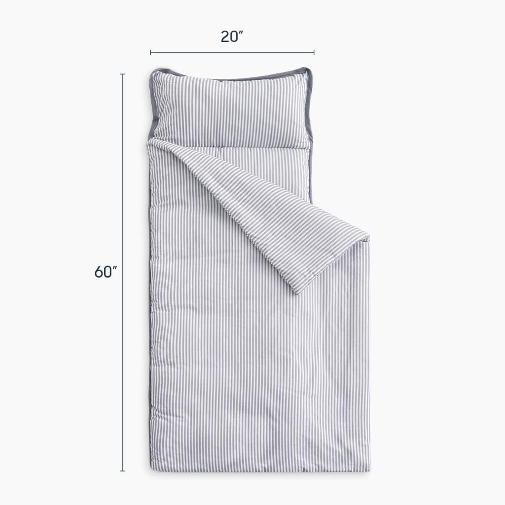 Extra Long Nap Mat with Removable Pillow for Kids Toddler Boys