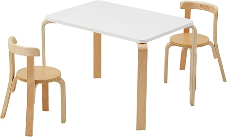 Kids Table and 4 Chairs Set, Wooden Table and Chairs for Kids & Toddler