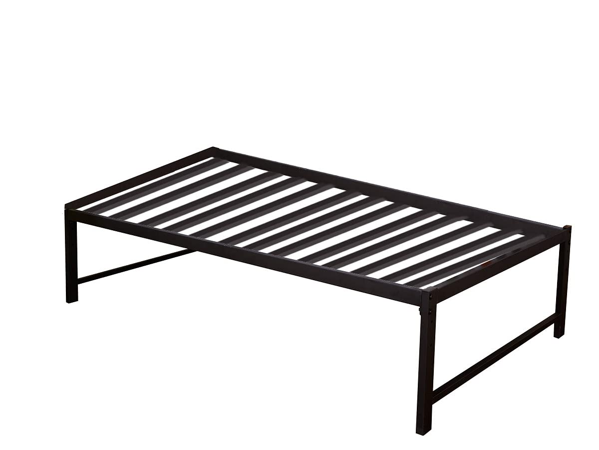 Twin Size Black Metal Platform Daybed with Pop Up Trundle