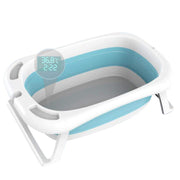 Baby Bath Folding Basin Washtub Sponge Bath Net Drain Plug Thermometer High Temperature