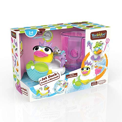 Jet Duck Mermaid Bath Toy with Powered Water Shooter