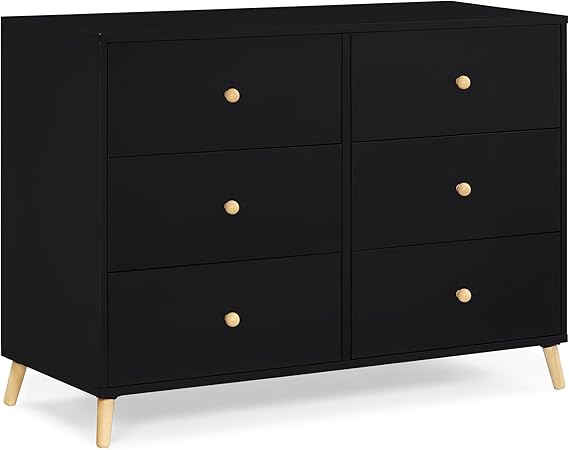 Essex 6 Drawer Dresser, Bianca White/Natural