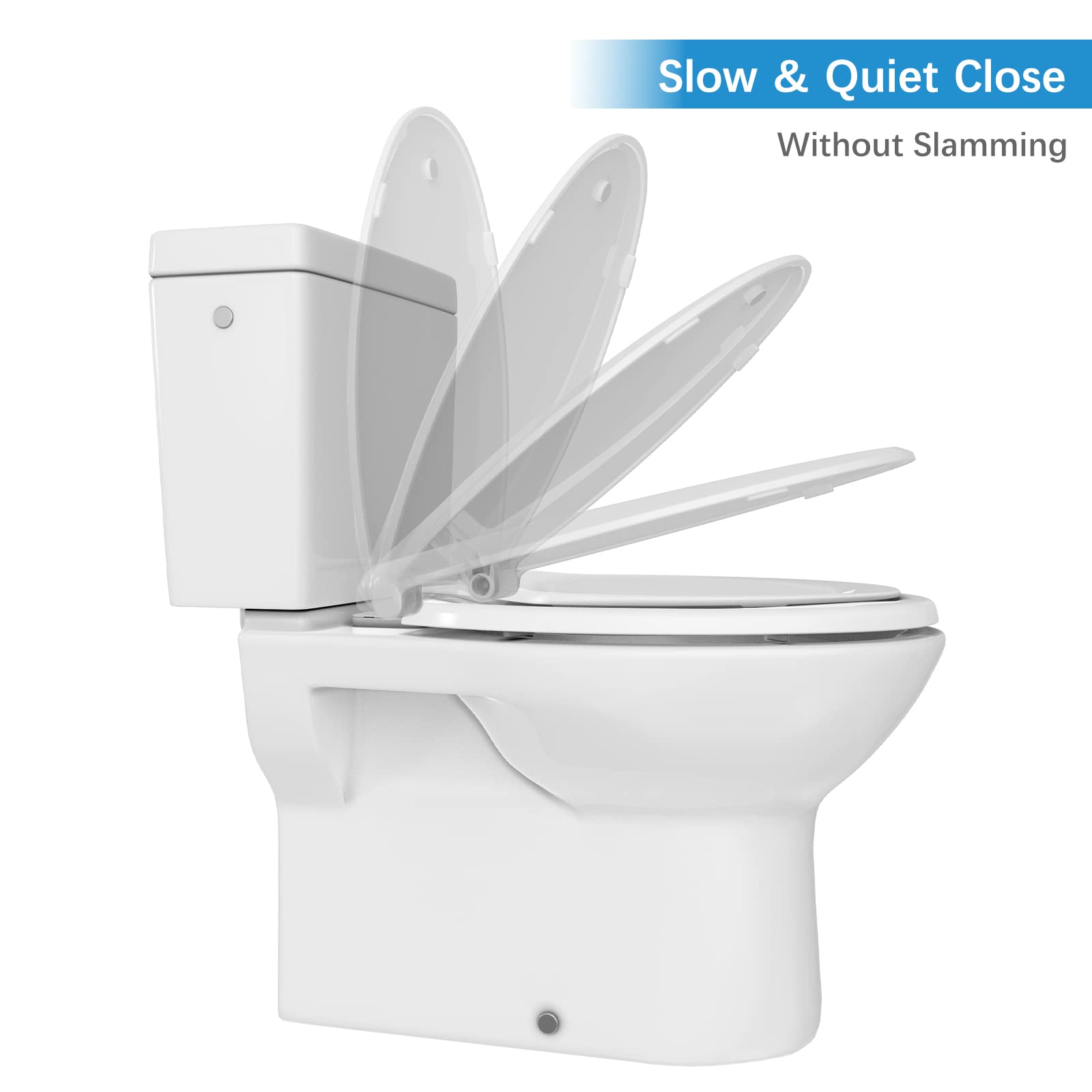 Elongated Toilet Seat with Toddler Seat Built In, Slow Close for Both