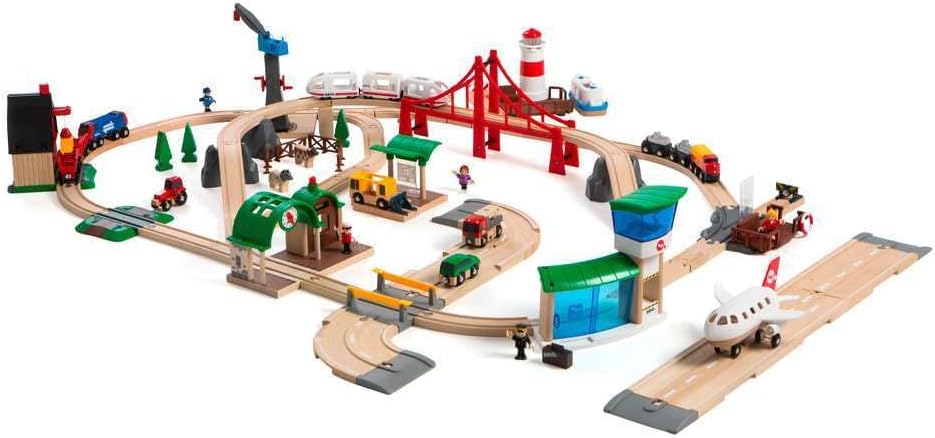 World Railway World Deluxe Set - 106-Piece FSC-Certified Wood and Accessory