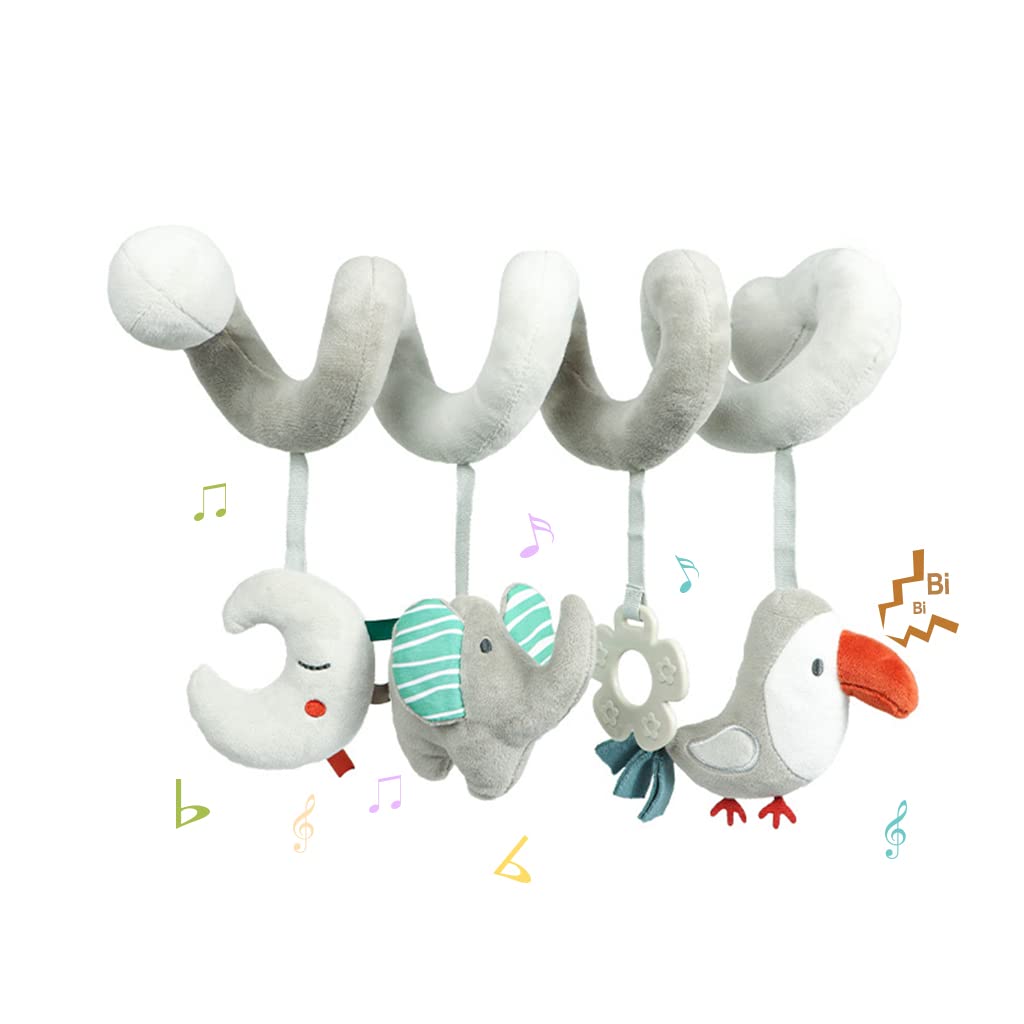 Baby Car Seat Toys, Activity Spiral Plush Hanging Wrap Around Pram Pushchair Stroller Toys