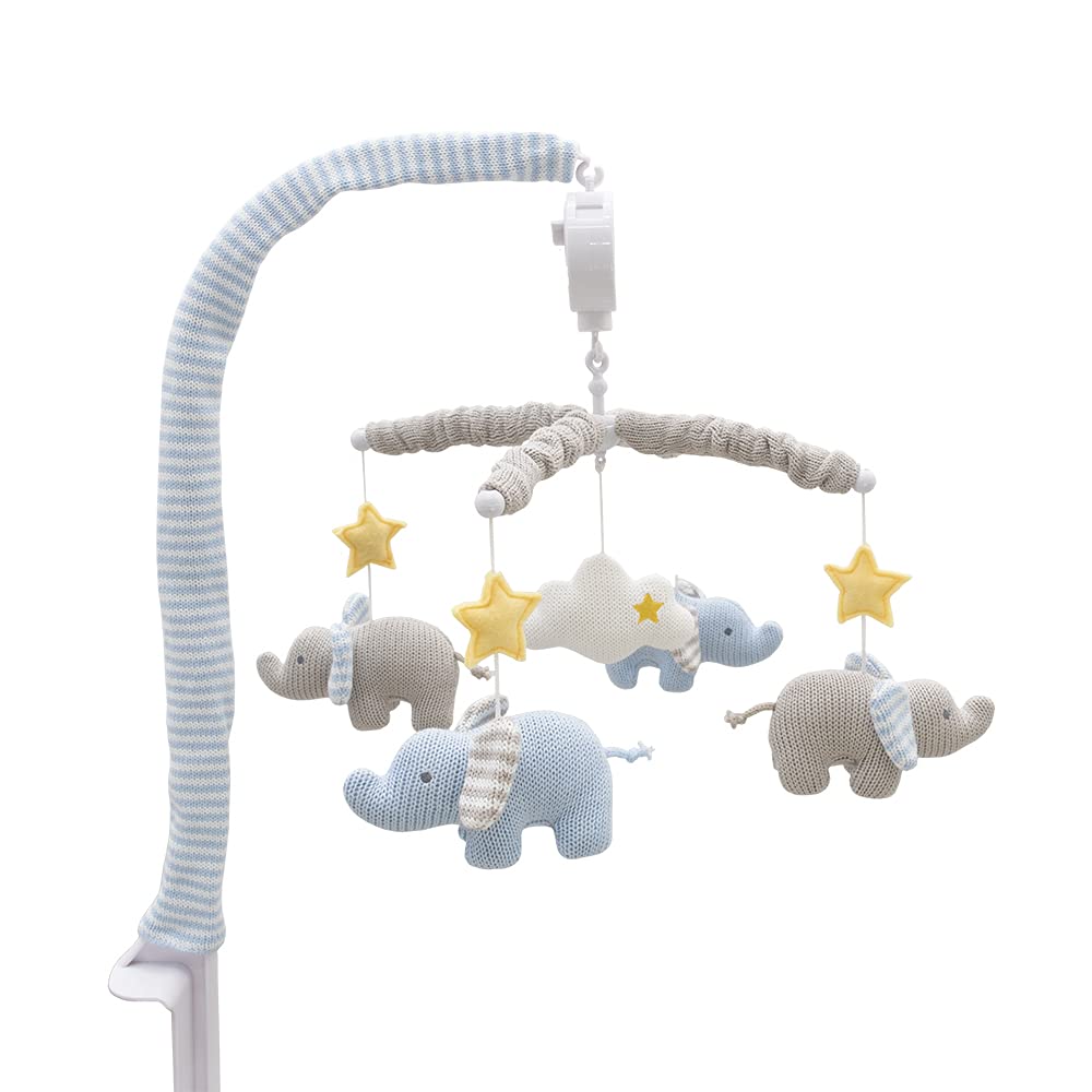 Knitted Musical Crib Mobile with Elephant Characters