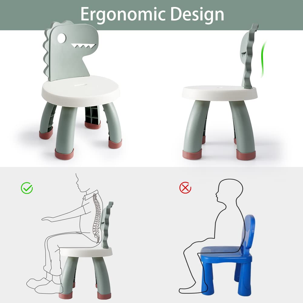Dinosaur Toddler Chair Green Plastic Kids Activity Seat