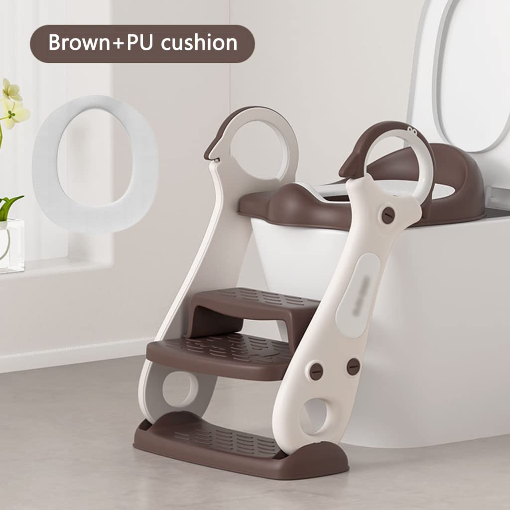 Ladder Steps Cute Penguin Potty Training Seat with Armrests
