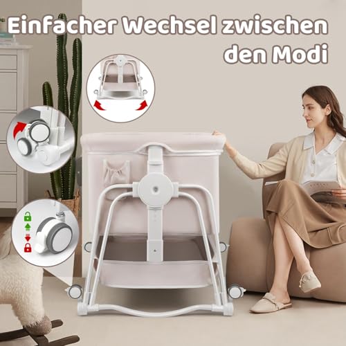 4-in-1 Baby Bassinet Bedside Sleeper with Adjustable Height