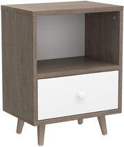 Set of 2 Modern Wood Nightstand, Bedside Table with Drawer